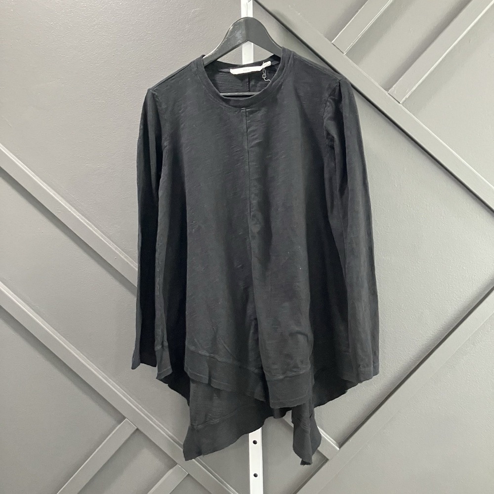 WILT Shirt Womens Size S Black Long Sleeve Layered Asymmetrical Hem Tunic Top